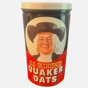 Vintage 1982 Quaker Oats Limited Edition Tin 7.5" X 4" Collectible Container